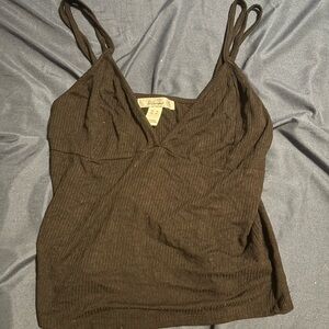 Revamped Black Ribbed Camisole